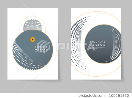 Halftone design on cover brochure. Minimal design. Colorful gradient vector background. Modern template design for cover or web. Halftone design on cover brochure 109361820