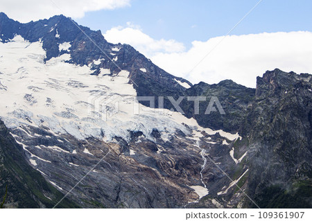 The Caucasus Mountains. Mountain peaks in summer. 109361907