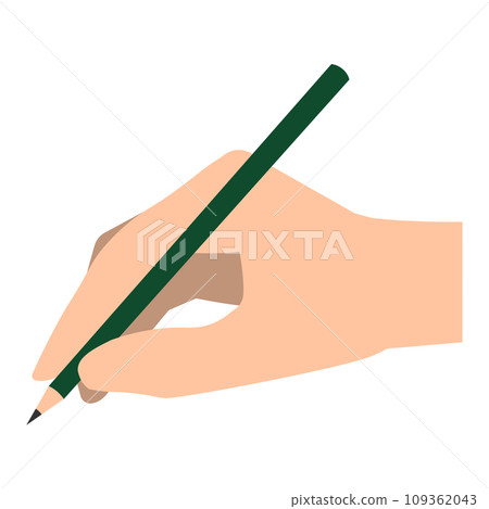 hand holding a pencil 6 109362043