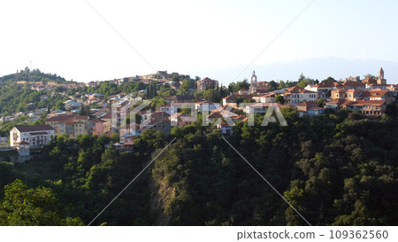 Landscape view of Signakhi village in Georgia in the evening Landscape view of Signakhi village in Georgia in the evening 109362560