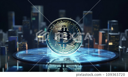 Holographic Bitcoin in a Futuristic Virtual City 109363720