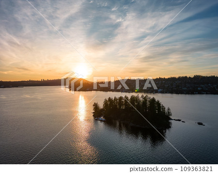 Indian Arm Inlet during Dramatic Sunset. Indian Arm Inlet during Dramatic Sunset. 109363821