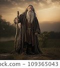 lifestyle photo old wizard standing with walking stick 109365043