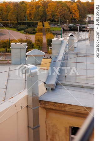 urban landscape, view of embankments and roofs of large metropolis. urban landscape, view of embankments and roofs of large metropolis. 109365083