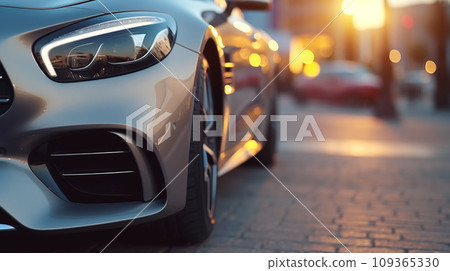 view of bumper car with headlights closeup with headlights 109365330