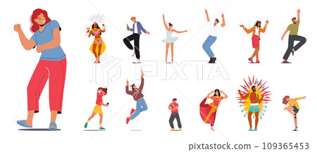 Vibrant Energy Fills The Air As People Joyfully Dance, Moving To The Rhythm With Smiles And Laughter Vector Illustration Vibrant Energy Fills The Air As People Joyfully Dance, Moving To The Rhythm With Smiles And Laughter Vector Illustration 109365453