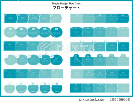 Flowchart set template flow business steps infographics simple 109366608