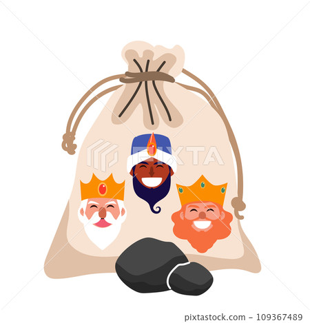 Coal Sack With Three Wise Men Avatar Illustration 109367489