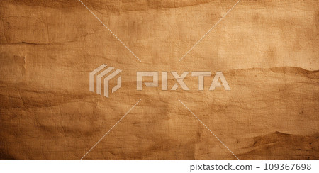 Vintage rough paper for texture background, old brown kraft wrapping sheet. Worn craft cardboard for packaging or painting. Pattern, parchment, banner, nature, antique 109367698