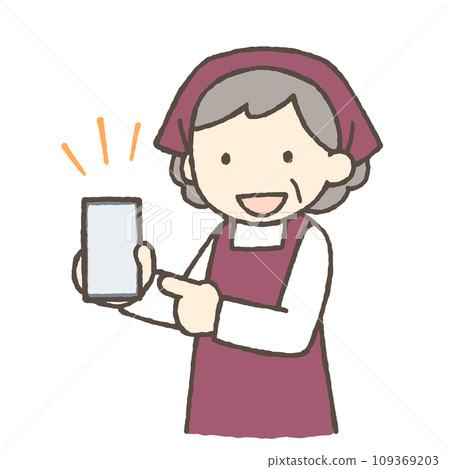 Illustration of smartphone and woman Illustration of smartphone and woman 109369203