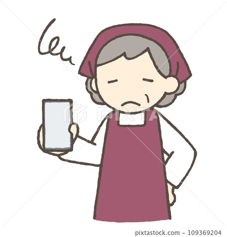 Illustration of smartphone and woman Illustration of smartphone and woman 109369204
