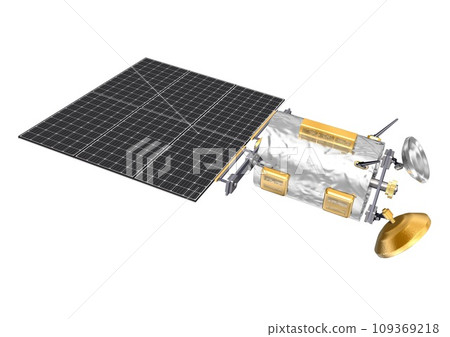 Artificial satellites, scientific satellites, observation satellites, communication satellites, etc. Single white background (3DCG image) 109369218