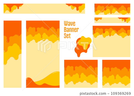 Banner set_Dripping liquid_Orange 109369269