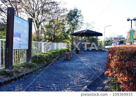 茨城縣醍醐町袋田路公園的休息區和秋葉 茨城縣醍醐町袋田路公園的休息區和秋葉 109369935