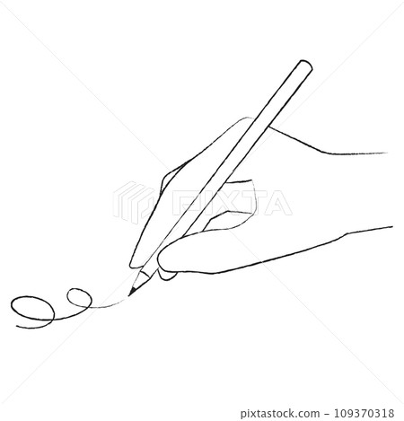 Hand holding a pencil 7/Doodle Hand holding a pencil 7/Doodle 109370318