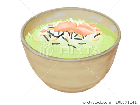 單份鮭魚茶泡飯（手繪、寫實、照片寫實） 109371141