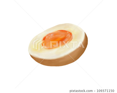 Single seasoned egg (hand-drawn, realistic, photorealistic) Single seasoned egg (hand-drawn, realistic, photorealistic) 109371150
