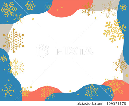 Snowflake geometric pattern frame material 1 Snowflake geometric pattern frame material 1 109371178