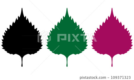 Red shiso, blue shiso silhouette set 109371323
