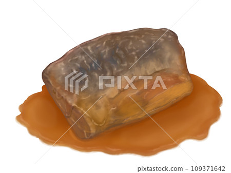 Single mackerel simmered in miso (hand-drawn, realistic, photo-realistic) 109371642