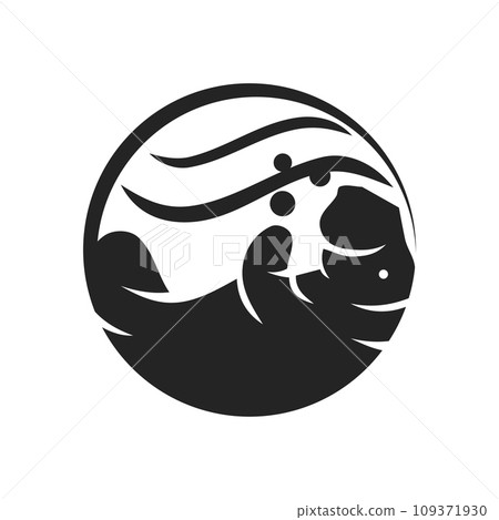 Manatee Logo template Isolated. Brand Identity. Icon Abstract Vector graphic 109371930