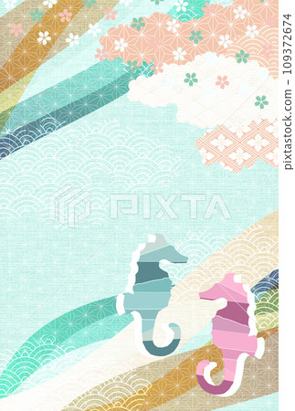 Dragon New Year's card zodiac background 109372674