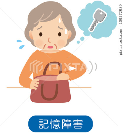 Senior woman looking for keys, elderly care, dementia, memory disorder Senior woman looking for keys, elderly care, dementia, memory disorder 109372989