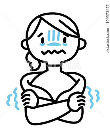 Illustration of a cold woman Illustration of a cold woman 109373475