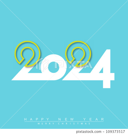 Happy new year 2024 design with unique numbers. Premium vector design for poster, banner, greeting and new year 2024 celebration. Vector 109373517