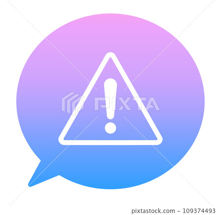 Blue-purple gradation | Warning mark and speech bubble Blue-purple gradation | Warning mark and speech bubble 109374493