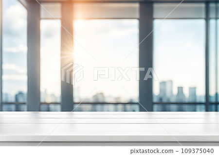 Empty wood tabletop or counter with display product. Blur image of blue sky and hill background. Display product background Empty wood tabletop or counter with display product. Blur image of blue sky and hill background. Display product background 109375040