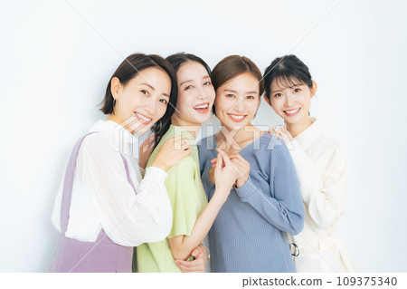 Group of smiling casual middle-aged women Group of smiling casual middle-aged women 109375340