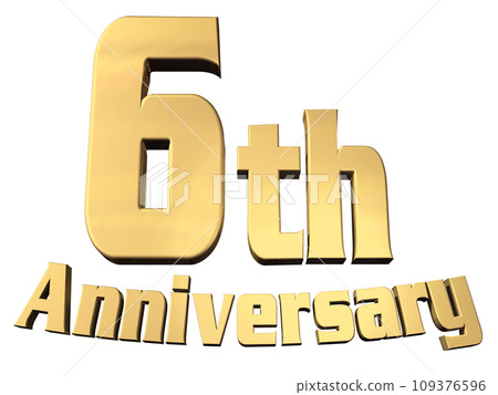 3DCG character "6th Anniversary/6th anniversary" gold, gold 3DCG character "6th Anniversary/6th anniversary" gold, gold 109376596