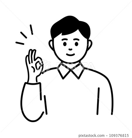 Image material of a man giving OK 109376815