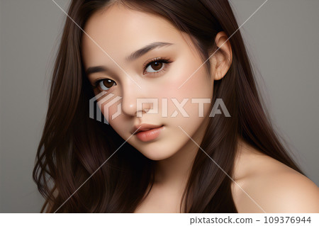 Beautiful Japanese female nude [aspect ratio... - Stock Illustration