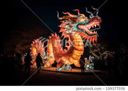 Chinese New Year lantern festival . Chinese New Year celebration.. AI Generate 109377036