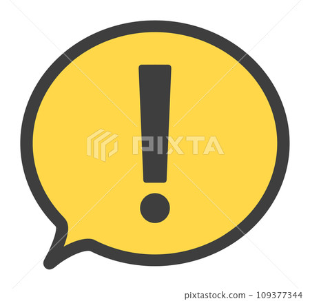 Black and yellow | Simple surprise mark and speech bubble Black and yellow | Simple surprise mark and speech bubble 109377344