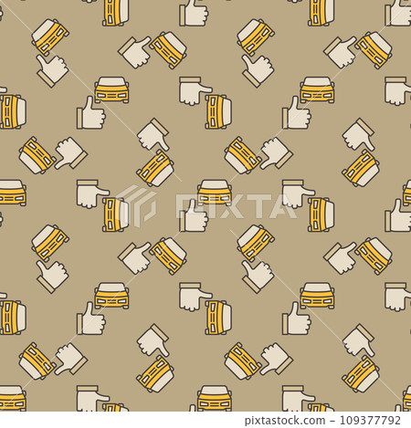 Car and Thumbs Up vector Carsharing colored seamless pattern Car and Thumbs Up vector Carsharing colored seamless pattern 109377792