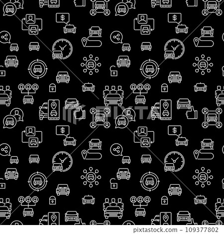 Car Sharing vector Carsharing concept line dark Seamless Pattern Car Sharing vector Carsharing concept line dark Seamless Pattern 109377802