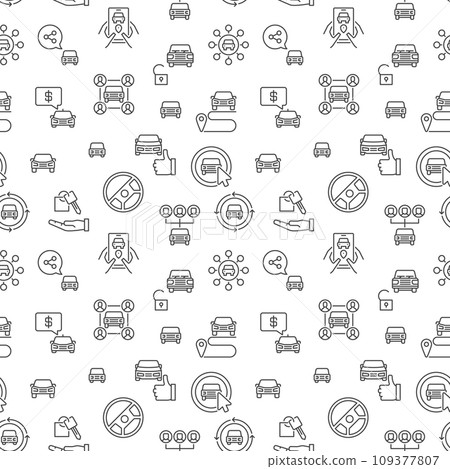 Car Sharing vector Carsharing concept outline minimal Seamless Pattern 109377807