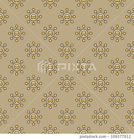 Car Sharing vector round concept colored modern seamless pattern 109377812