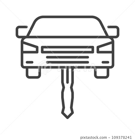 Car as a Key vector concept icon in thin line style 109378241