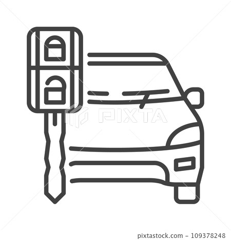 Car Hire or Rent vector concept linear icon or sign 109378248