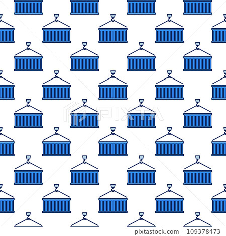 Blue Shipping Container vector Delivery modern seamless pattern 109378473