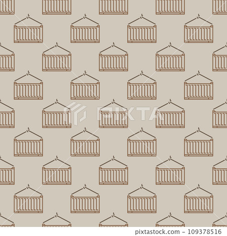 Shipping Container vector outline seamless pattern 109378516