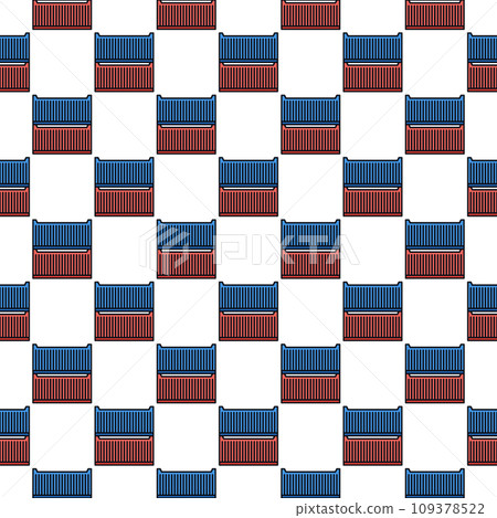 Two Shipping Containers vector modern seamless pattern 109378522