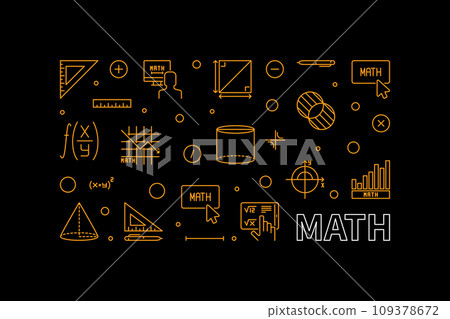 Math vector concept outline banner - Mathematics horizontal illustration Math vector concept outline banner - Mathematics horizontal illustration 109378672
