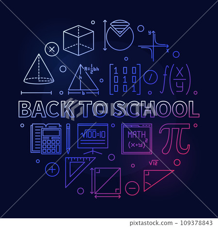 Back to School concept vector thin line round... - Stock Illustration ...