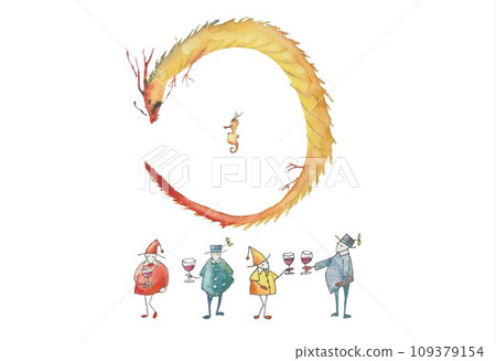 新年素材、龍年、龍的誕生-插圖素材 [109379154] - PIXTA圖庫