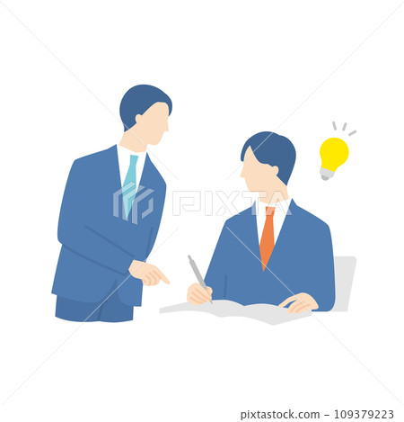 High school boy receiving individual instruction from a male instructor 109379223